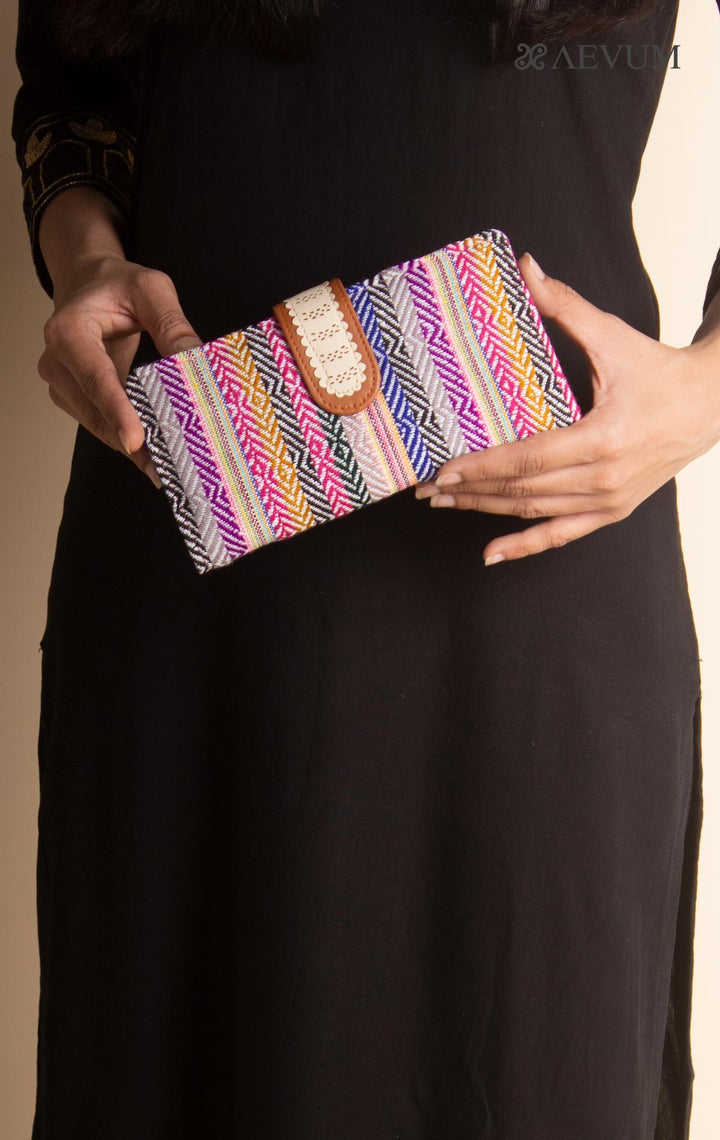 Woven Fabric Flap Wallet - 2877 Bags Rajesh Hand Bags Company   