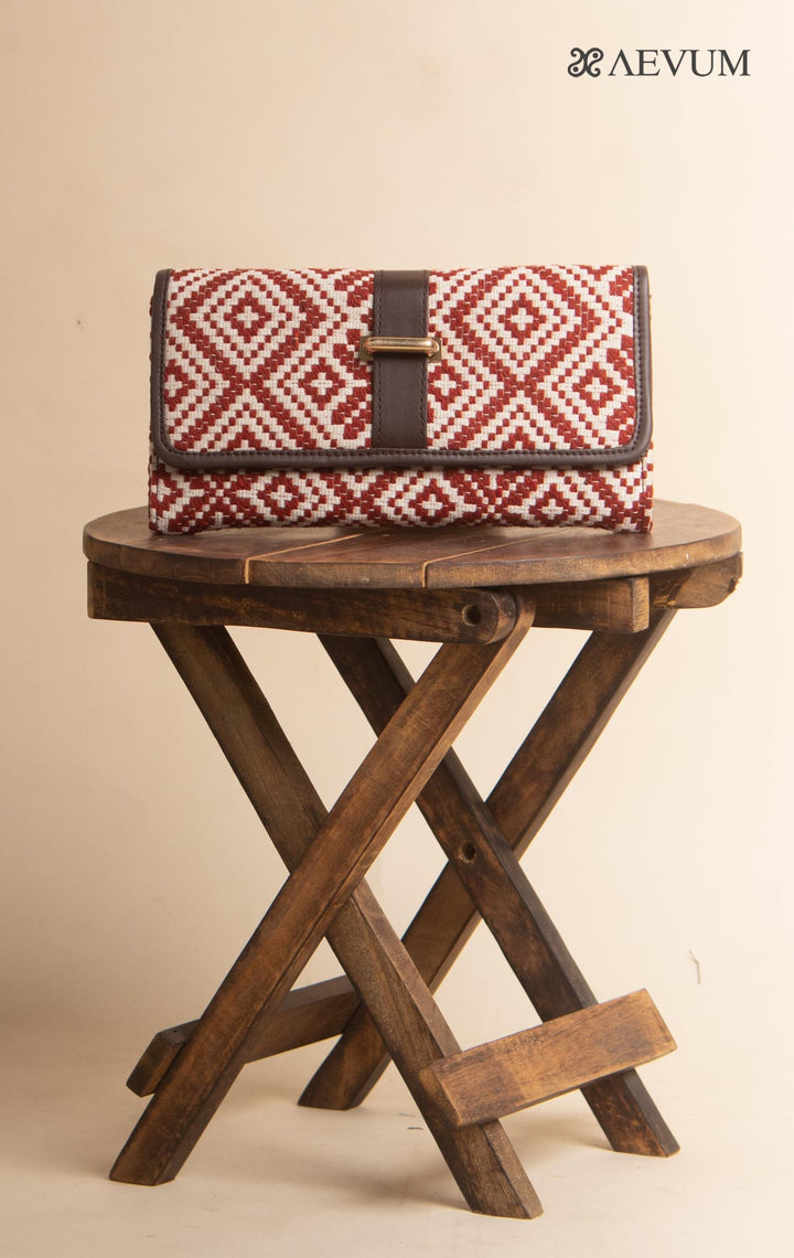 Woven Fabric Buckle Lace Wallet - 2888 - AEVUM