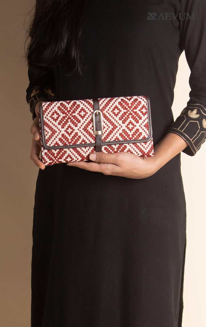 Woven Fabric Buckle Lace Wallet - 2905 - AEVUM