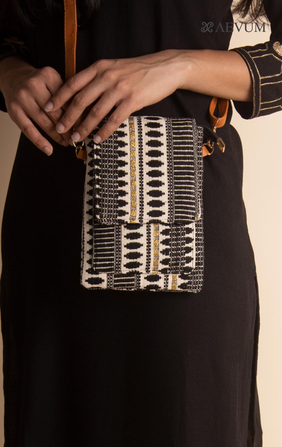 Hand Woven Fabric Conductor Sling Bag - 2921 Bags AEVUM