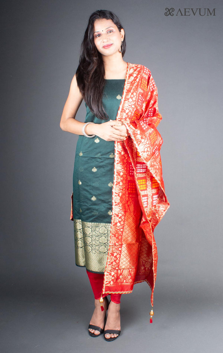 Unstitched Banarasi Silk Kurta Set - 5742 - AEVUM