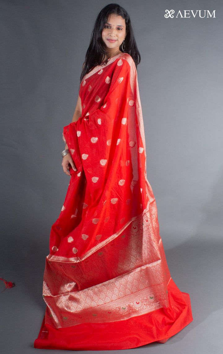 Semi Georgette Soft Banarasi Silk Saree - 8068 - AEVUM