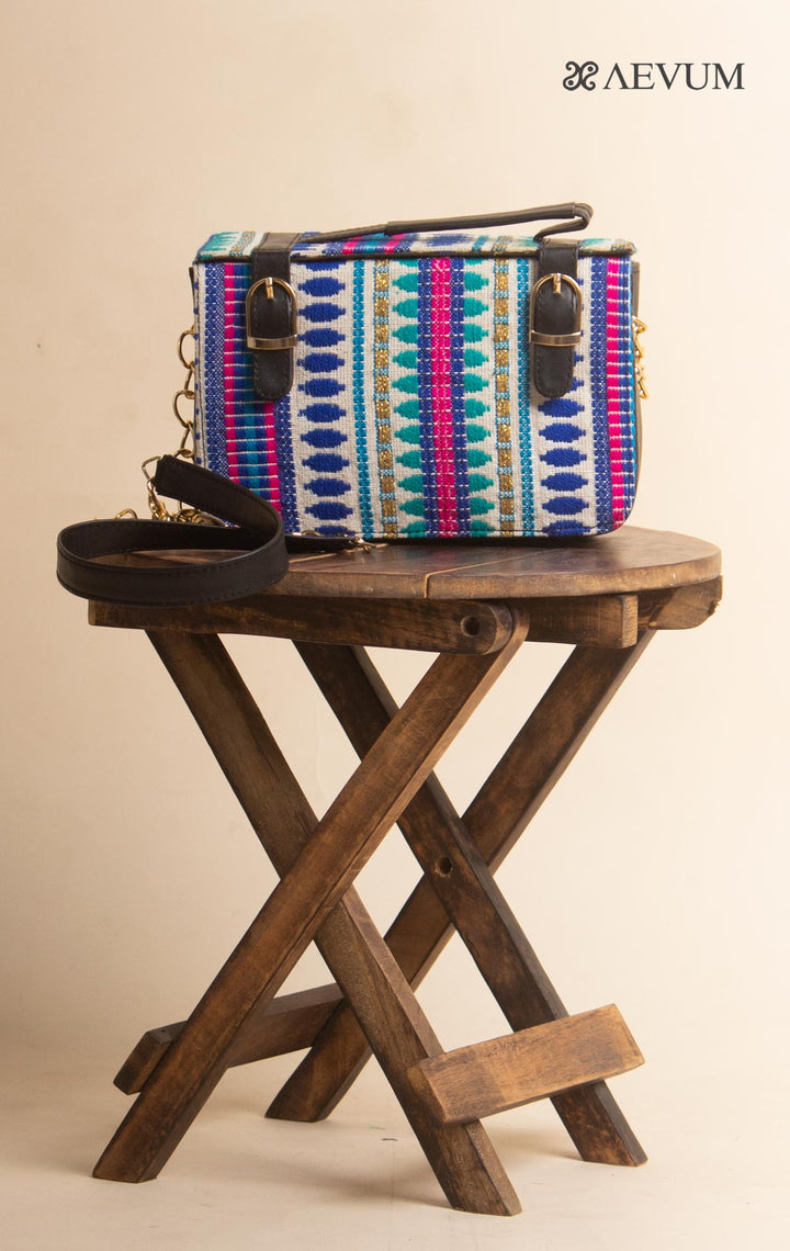 Woven Fabric Box Sling Bag - 3052 - AEVUM