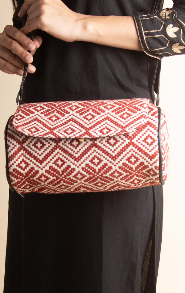 Woven Fabric Duffle Sling Bag - 3109 Bags Rajesh Hand Bags Company   