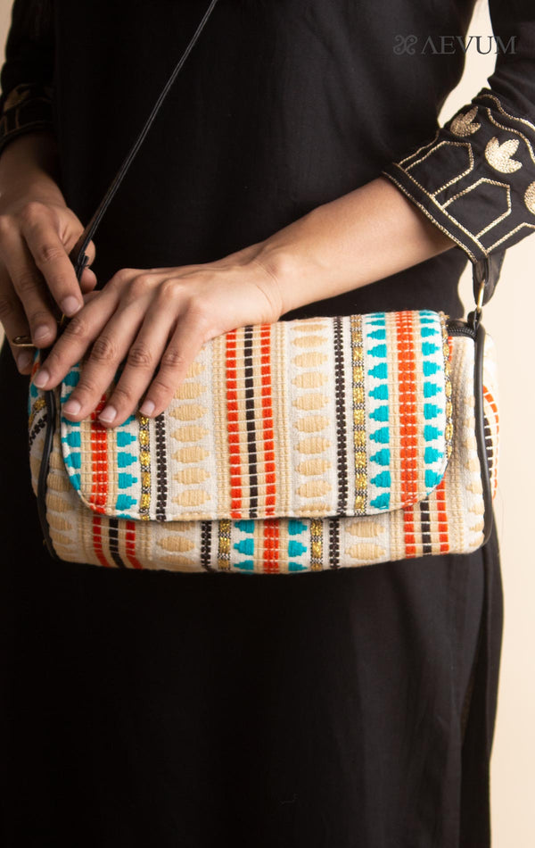 Woven Fabric Duffle Sling Bag - 3115 - AEVUM