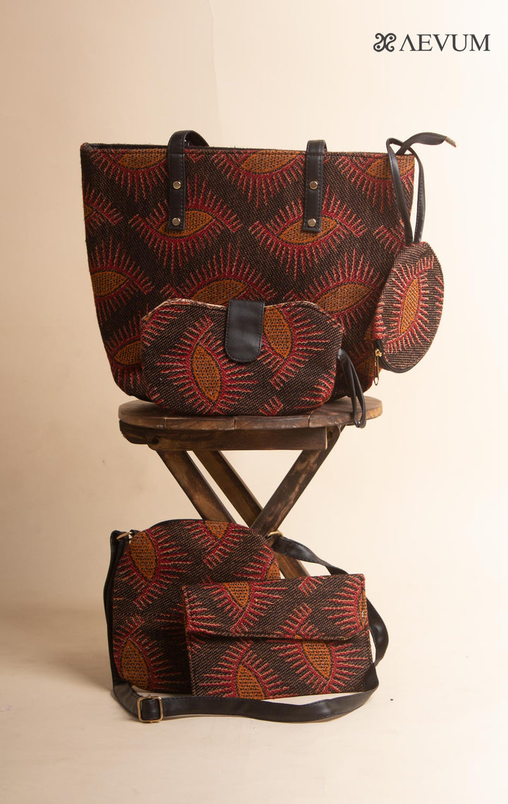 Woven Fabric Tote Bag Combo - 3164 - AEVUM