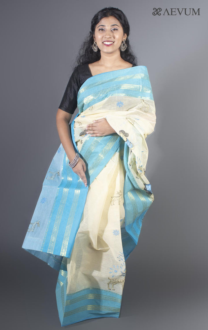Shakuntala Embroidery Bengal Cotton Tant Saree - 9483 Saree Riya's Collection   