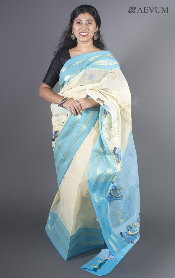 Shakuntala Embroidery Bengal Cotton Tant Saree - 9483 Saree Riya's Collection   
