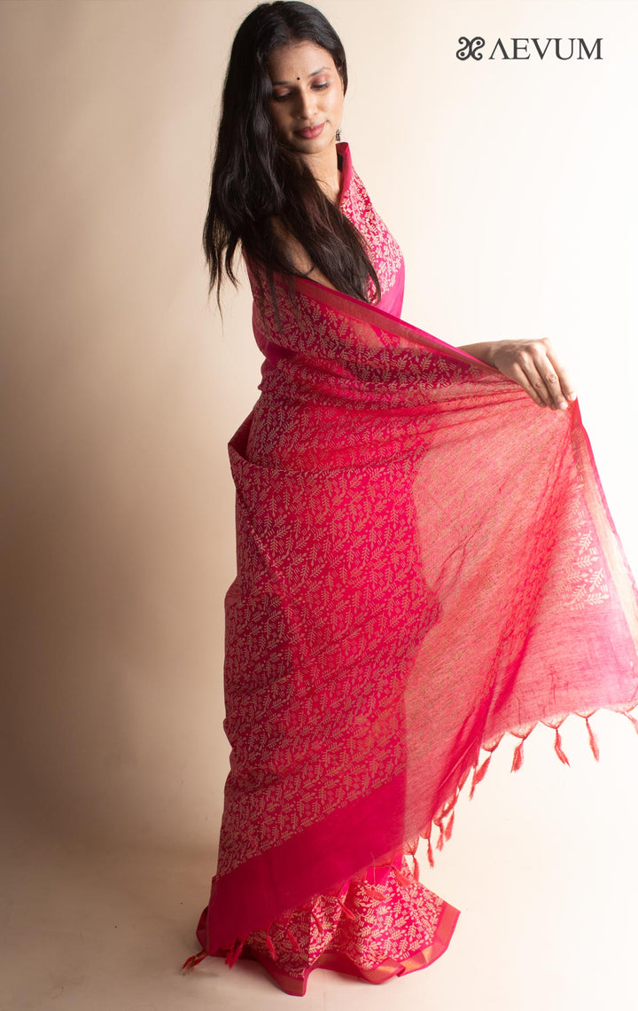 Katan Madhubani Silk Saree with Blouse Piece - 3491 - AEVUM