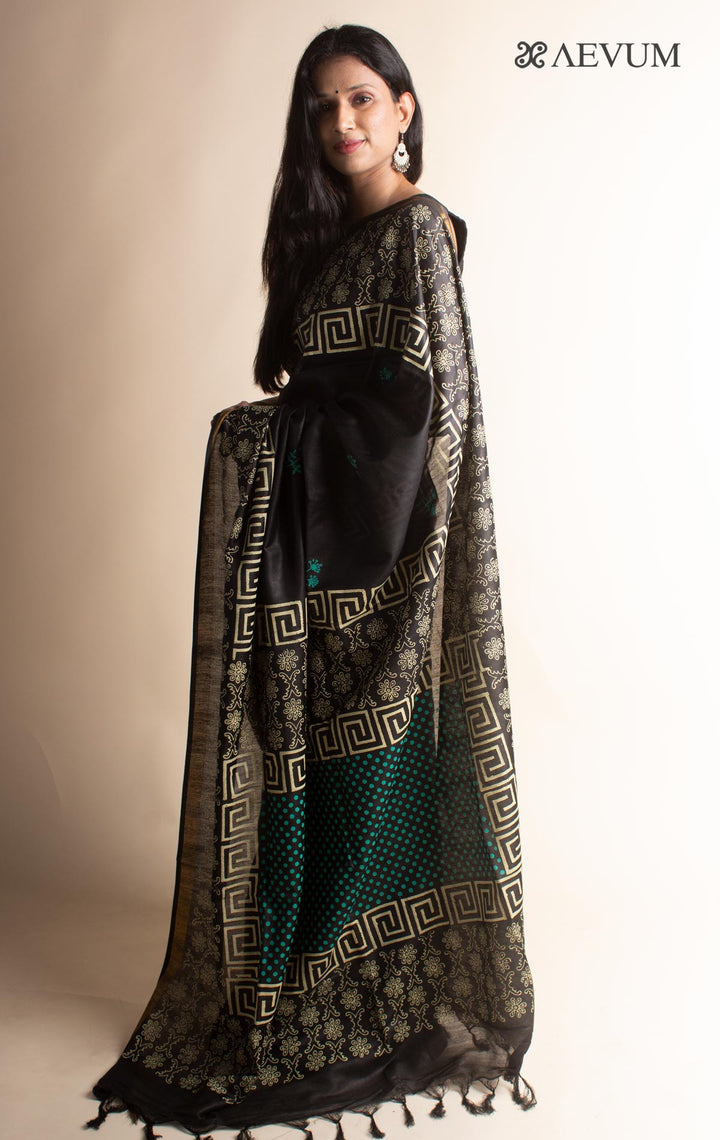 Katan Madhubani Silk Saree with Blouse Piece - 3492 - AEVUM