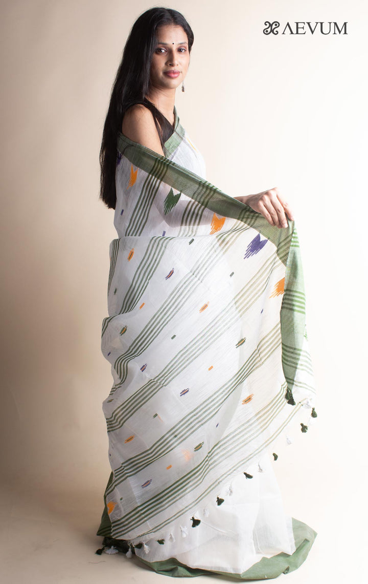 Tant Cotton Silk Bengal Handloom Saree - 3498 - AEVUM
