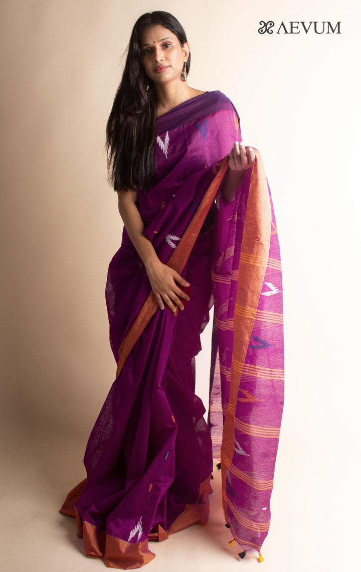 Tant Cotton Silk Bengal Handloom Saree - 3499 - AEVUM