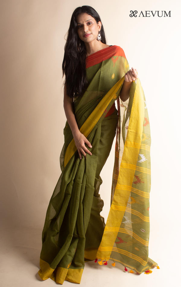 Tant Cotton Silk Bengal Handloom Saree - 3503 - AEVUM