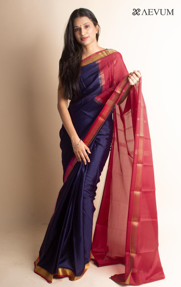 Mysore Silk Saree with Silk Mark - 3513 - AEVUM