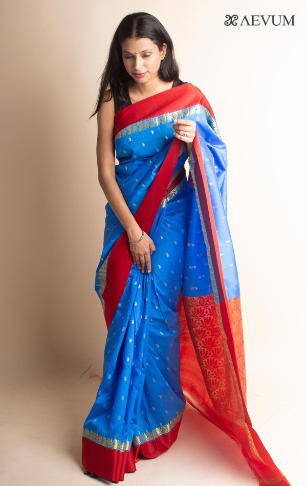 Soft Silk Gorod Saree With Zari Motifs - 3520 - AEVUM