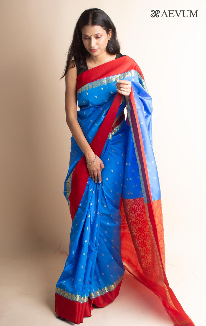 Soft Silk Gorod Saree With Zari Motifs - 3520 - AEVUM