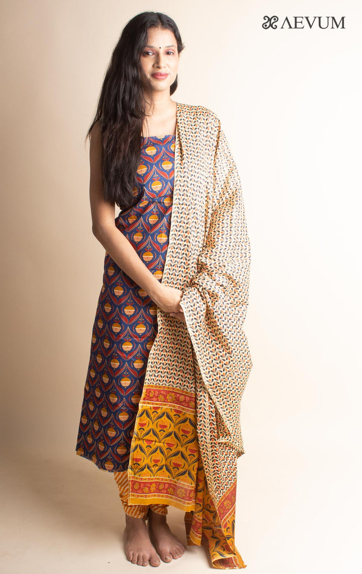 Unstitched Cotton Dress Material with Dupatta - 3597 Dress Material Aditri   