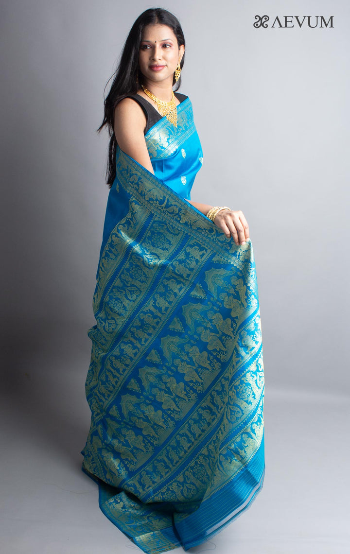 Pure Baluchari Silk Saree with Silk Mark - 3739 - AEVUM