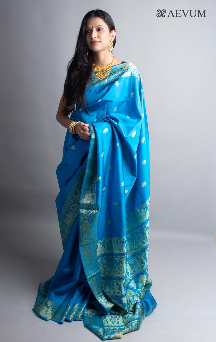 Pure Baluchari Silk Saree with Silk Mark - 3739 - AEVUM