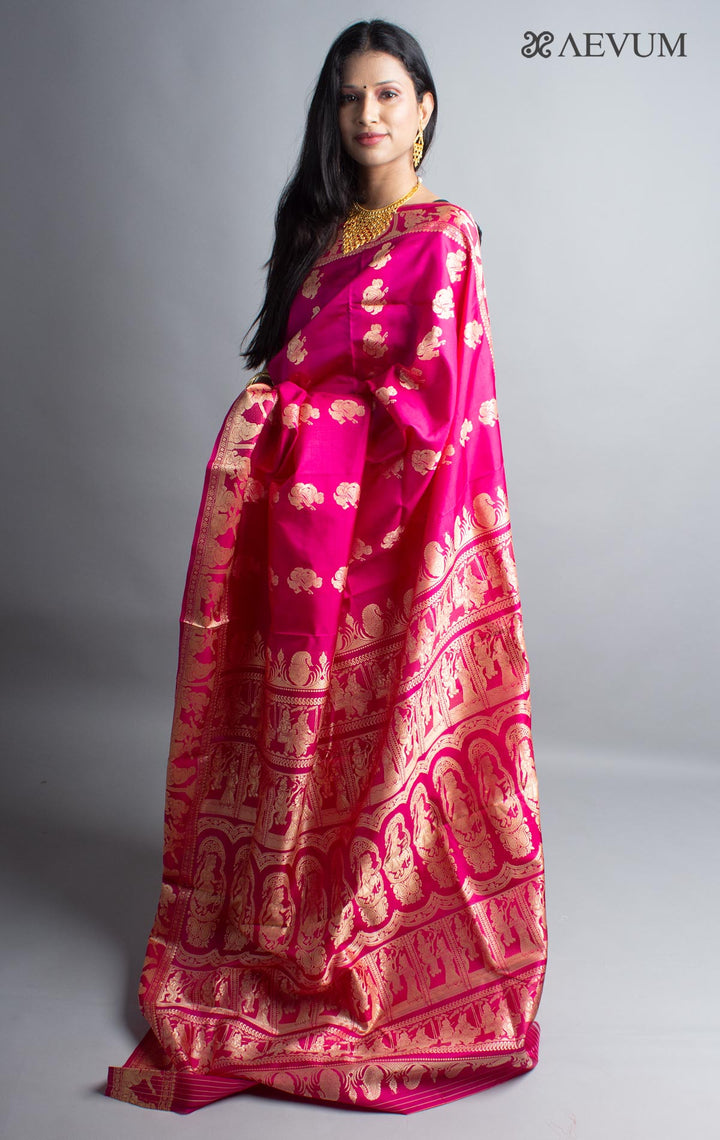 Pure Baluchari Silk Saree with Silk Mark - 3740 - AEVUM