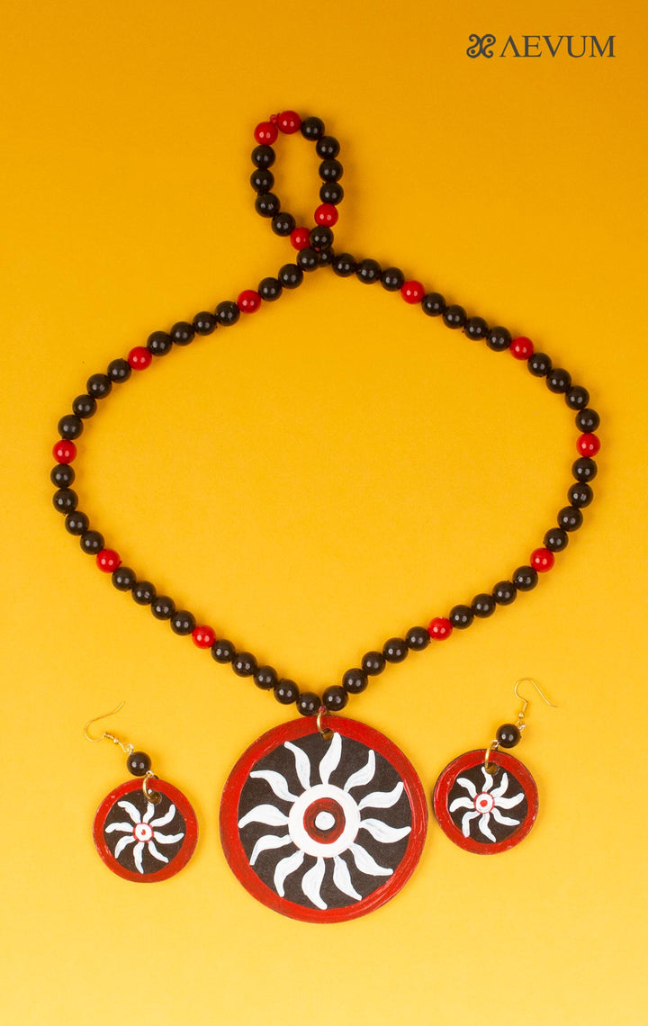 Hand Painted Beaded Necklace Set - 3795 - AEVUM