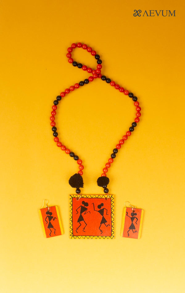 Hand Painted Beaded Necklace Set - 3799 Jewellery Nupur Sanghvi   
