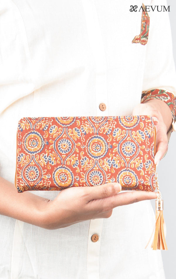 Ajrakh Print Fabric Classic Wallet - 3845 Bags AEVUM   