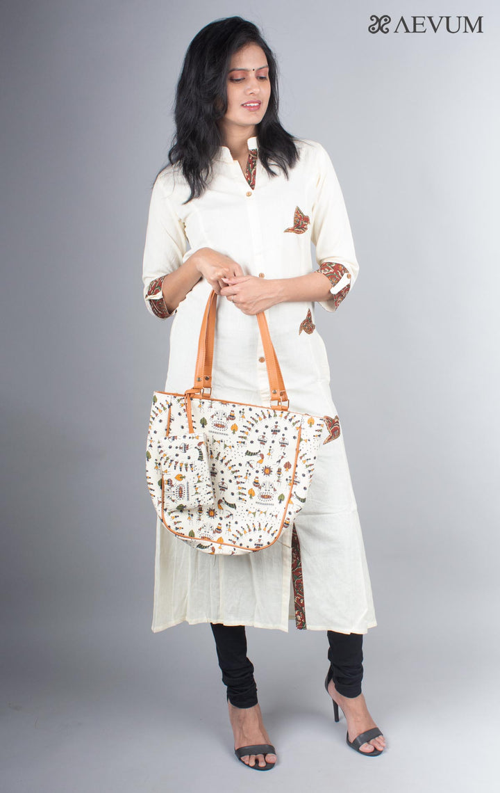 Warli Design Tote Bag Combo - 3858 Bags reema   