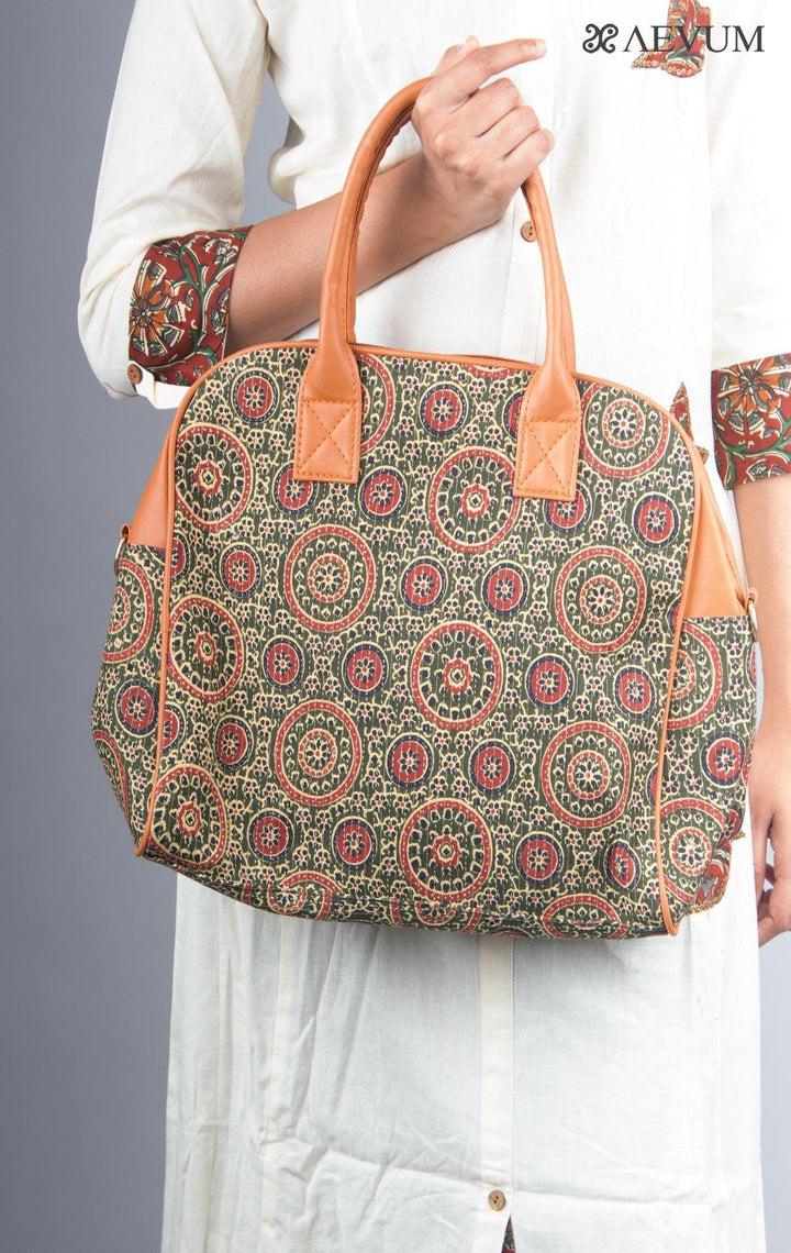 Ajrakh Print Fabric Fabric Duffle Bag - 3862 Bags AEVUM 2   