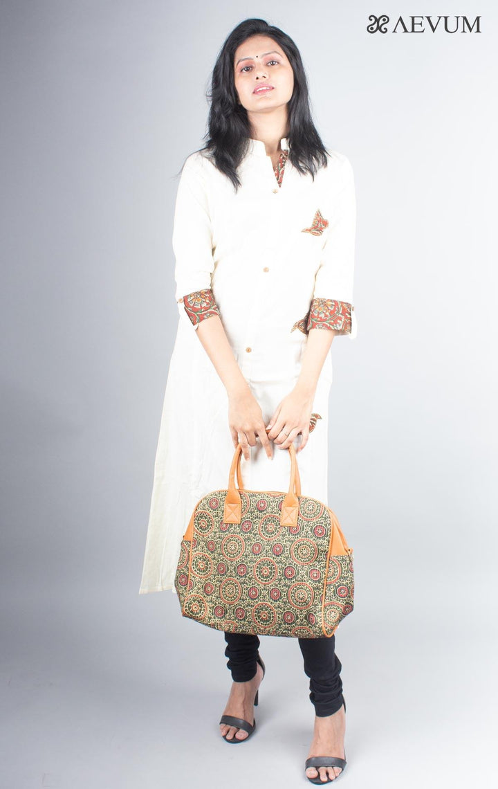 Ajrakh Print Fabric Duffle Bag Combo - 3863 Bags AEVUM 2   