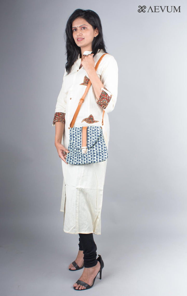 Ikkat Design Fabric Sling Bag - 3870 Bags reema   