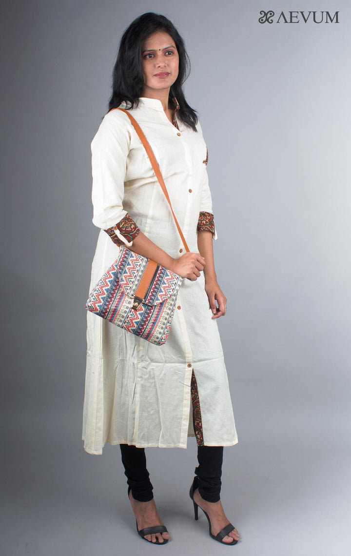 Ikkat Design Fabric Sling Bag - 3872 - AEVUM