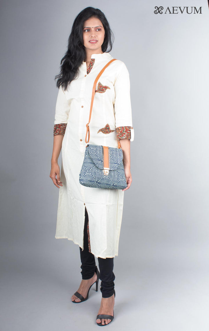 Ikkat Design Fabric Sling Bag - 3876 Bags reema   