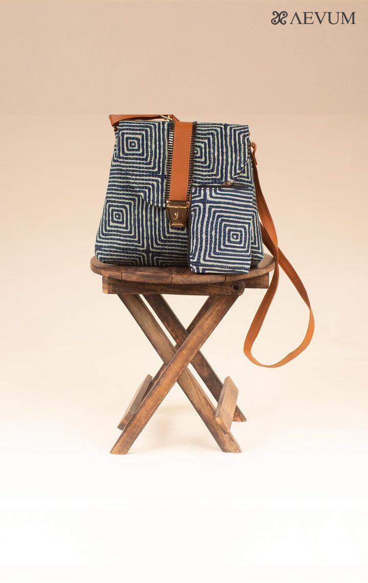 Ikkat Design Fabric Sling Bag - 3876 - AEVUM