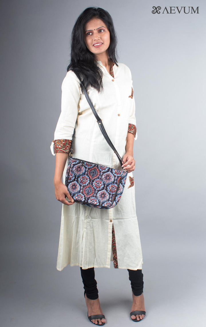 Ajrakh Print Fabric Sling Bag - 3880 Bags AEVUM 2   