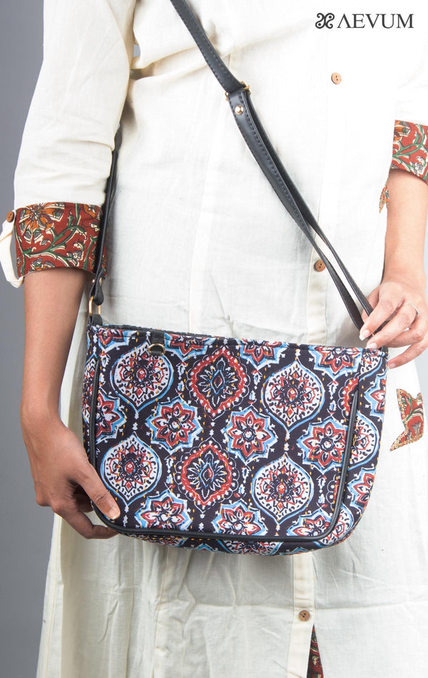 Ajrakh Print Fabric Sling Bag - 3880 Bags AEVUM   