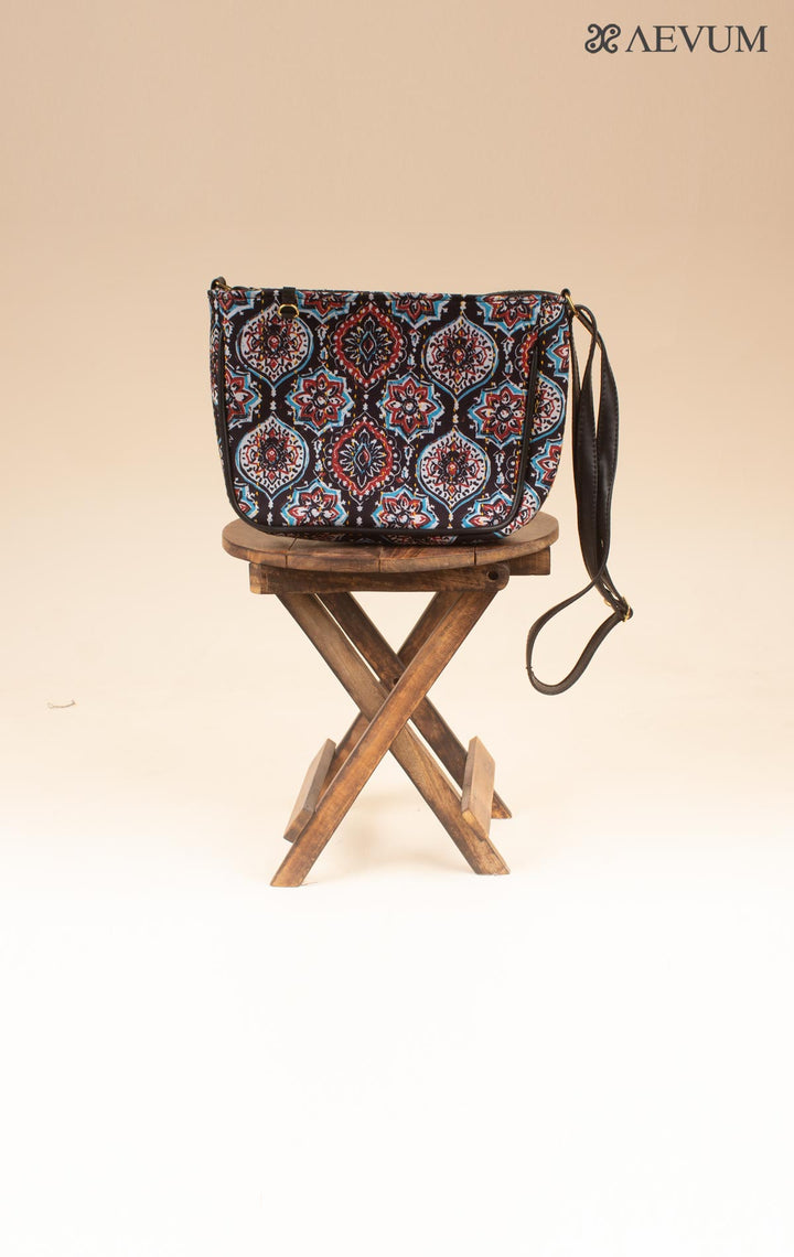 Ajrakh Print Fabric Sling Bag - 3880 Bags AEVUM 2   