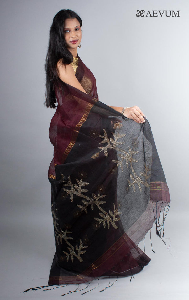 Silk Linen Saree with Blouse Piece - 3975 Saree AEVUM   