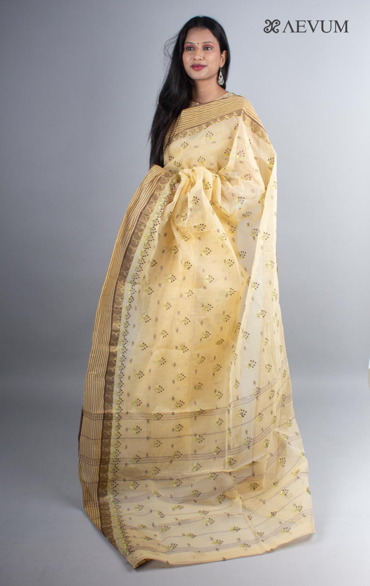 Bengal Cotton Tant Saree with Embroidery - 3988 Saree AEVUM