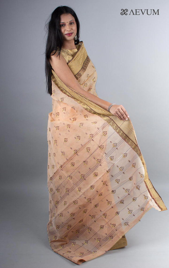 Bengal Cotton Tant Saree with Embroidery - 3988 Saree AEVUM
