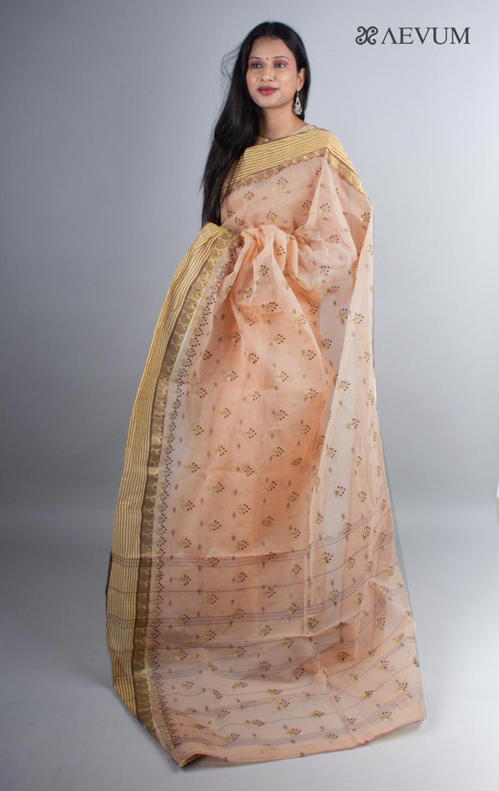 Bengal Cotton Tant Saree with Embroidery - 3988 - AEVUM
