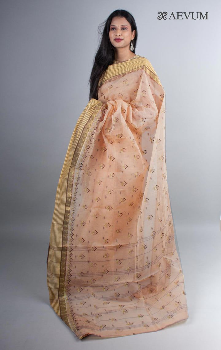 Bengal Cotton Tant Saree with Embroidery - 3988 Saree AEVUM