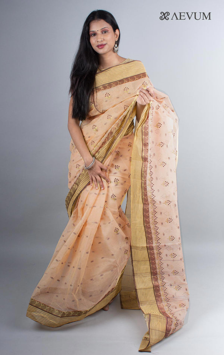 Bengal Cotton Tant Saree with Embroidery - 3988 - AEVUM