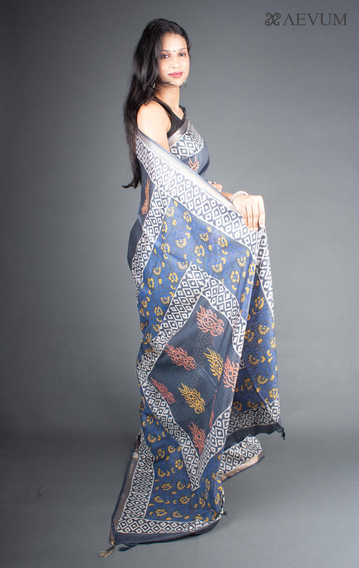 Katan Silk Saree with Batik Print - 5778 Saree Tausif   