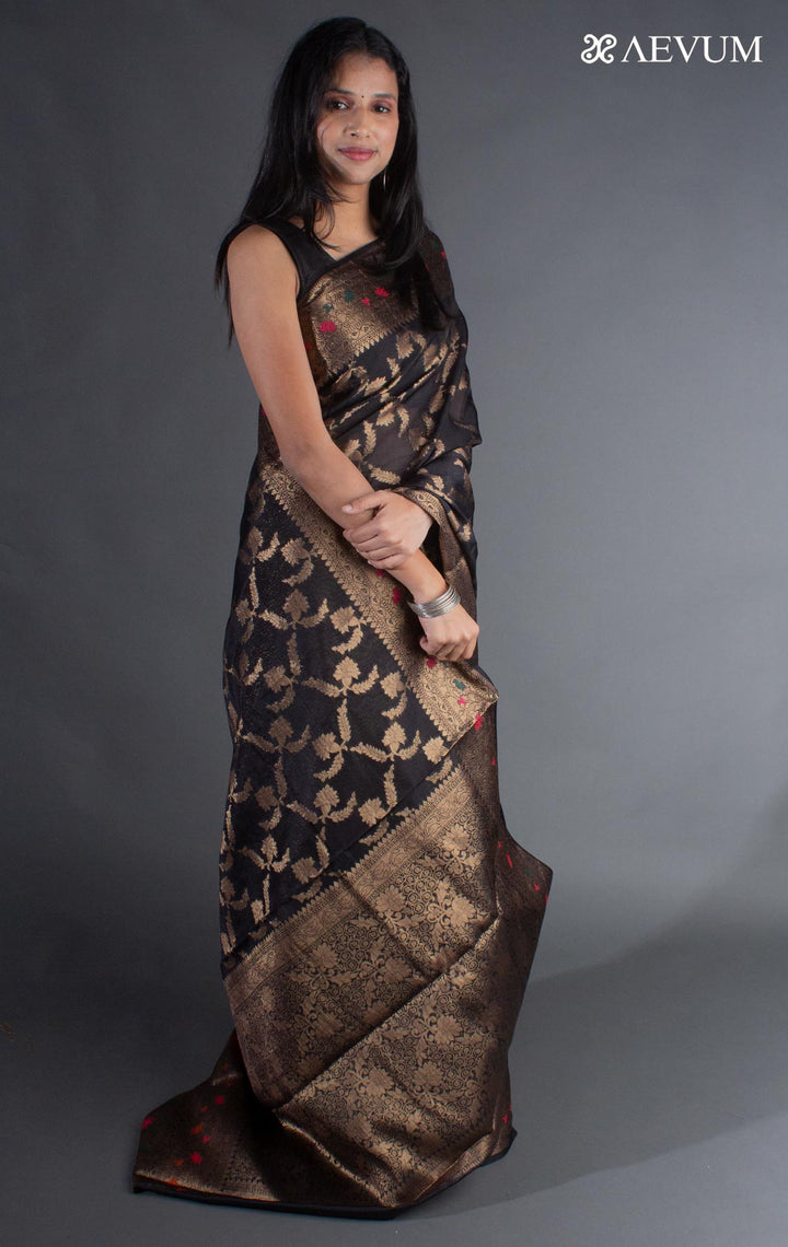 Semi Georgette Soft Silk Banarasi Saree - 8070 - AEVUM