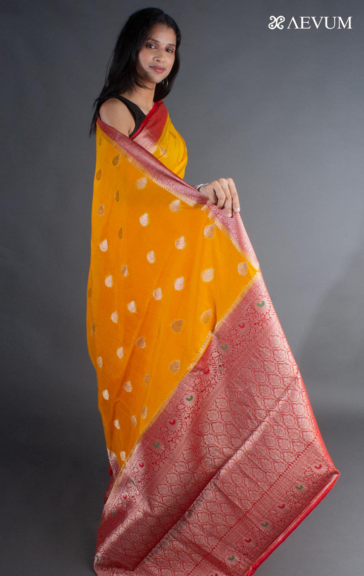 Semi Georgette Minakari Soft Banarasi Silk Saree - 8064 Saree Seratuzzama   