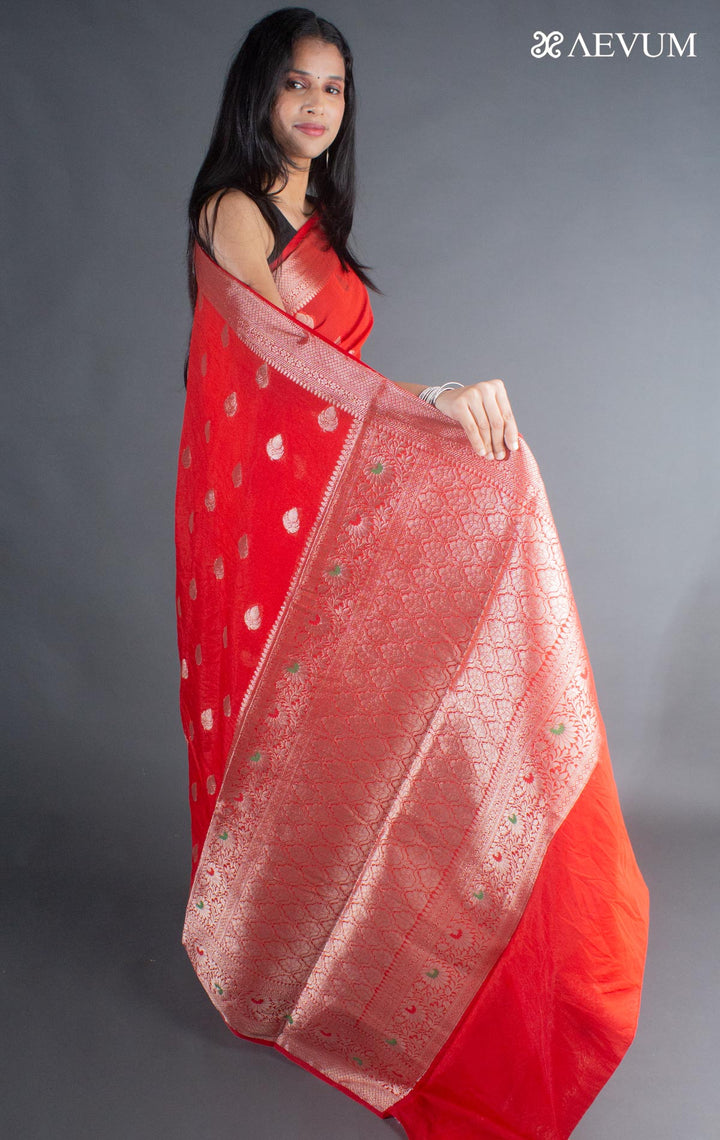 Semi Georgette Soft Banarasi Silk Saree - 8068 - AEVUM