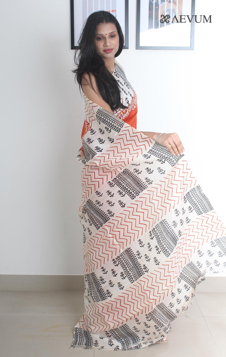 Three Ply Murshidabad Pure Silk With Blouse Piece - 1786 - AEVUM