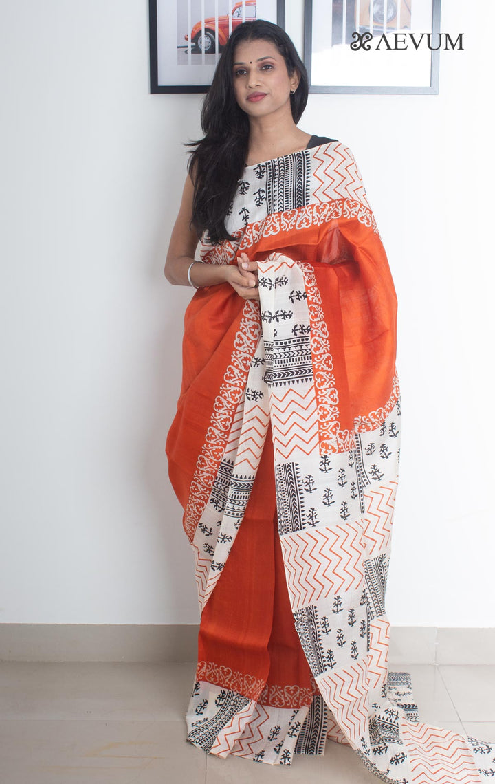 Three Ply Murshidabad Pure Silk With Blouse Piece - 1786 - AEVUM