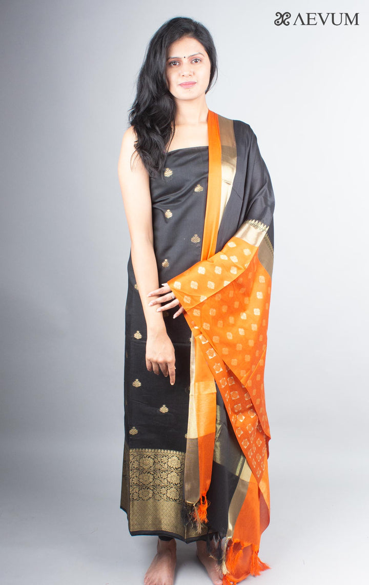 Unstitched Banarasi Silk Kurta Set - 4000 - AEVUM